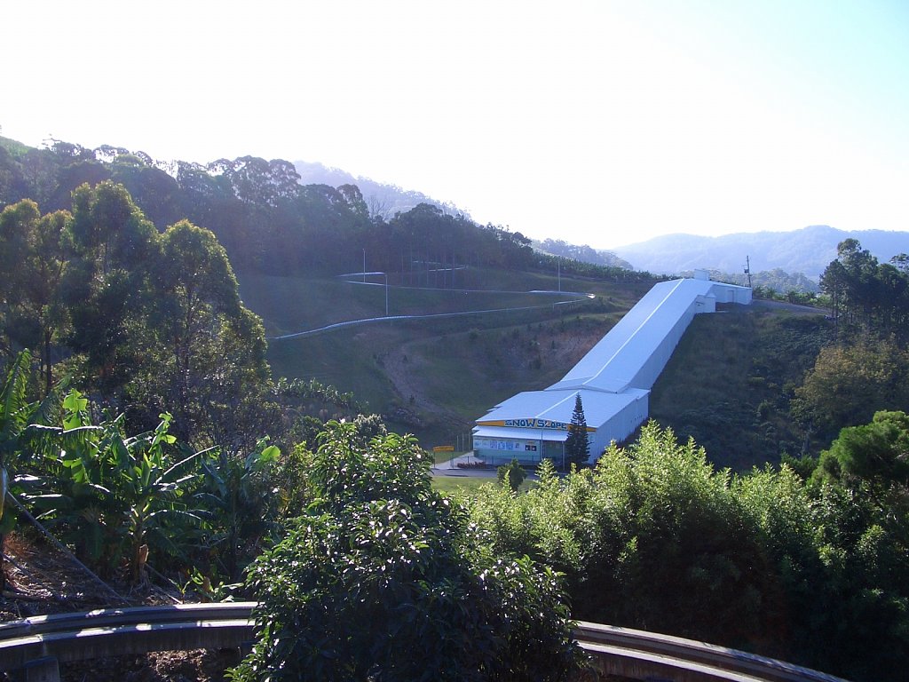 Indoor ski slopee middle of banana plantations