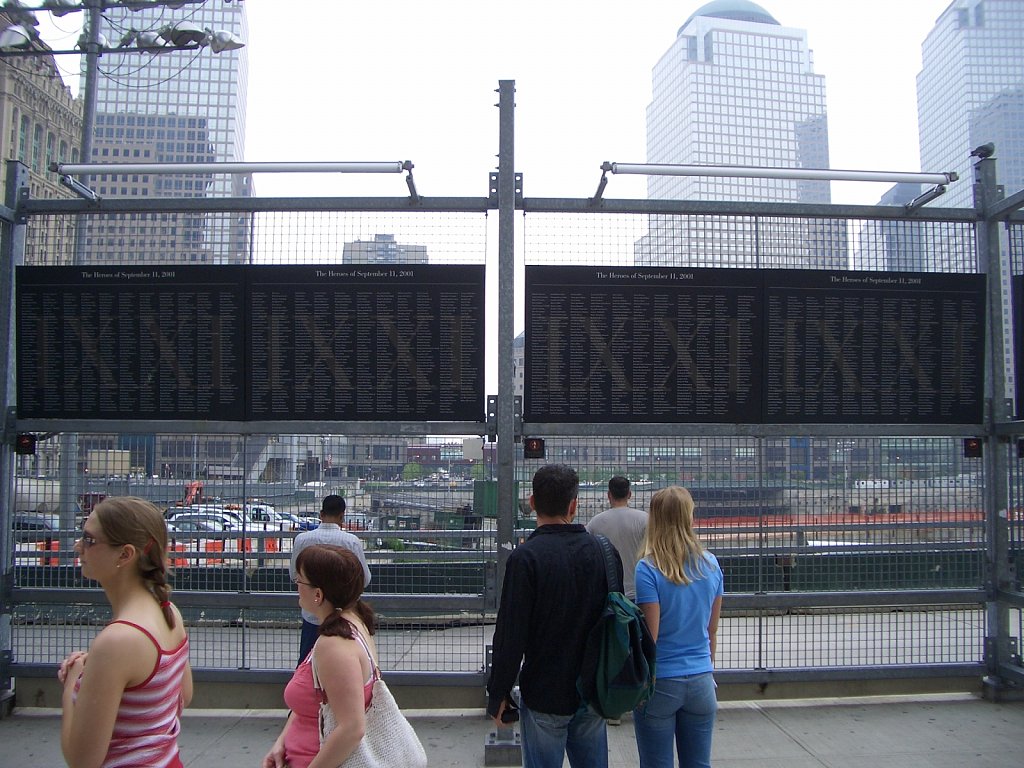 Memorial plaque at Ground Zero