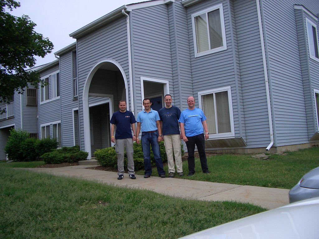 Resignation photo, taken at the front of our friends house in Detroit