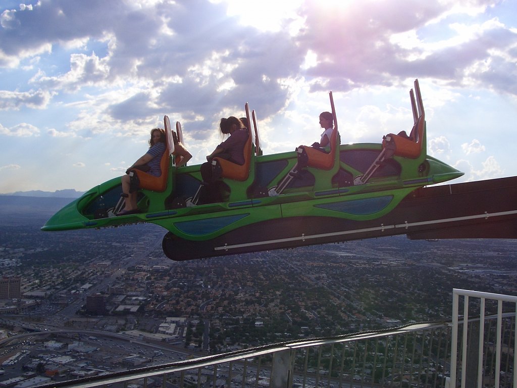 Thrill ride at the top of the Stratosphere Tower