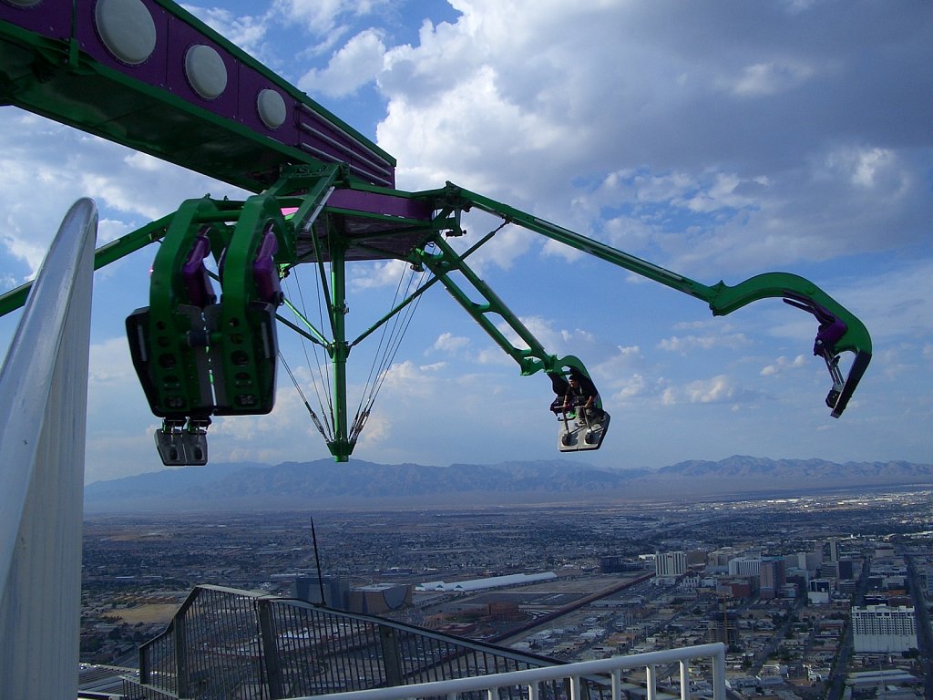 Thrill ride at the top of the Stratosphere Tower
