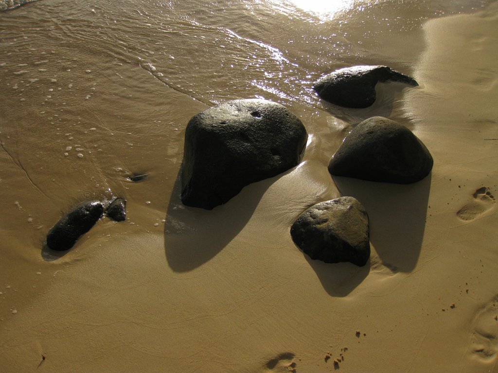 Stones at the beach "La Caravelle" in Sainte-Anne