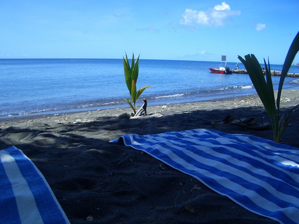 At the beach near the hotel