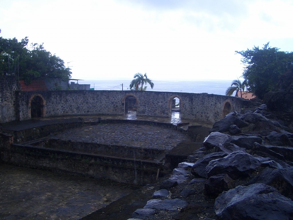 Ruin of the theatre which was destroyed during the volcanic eruption in 1902