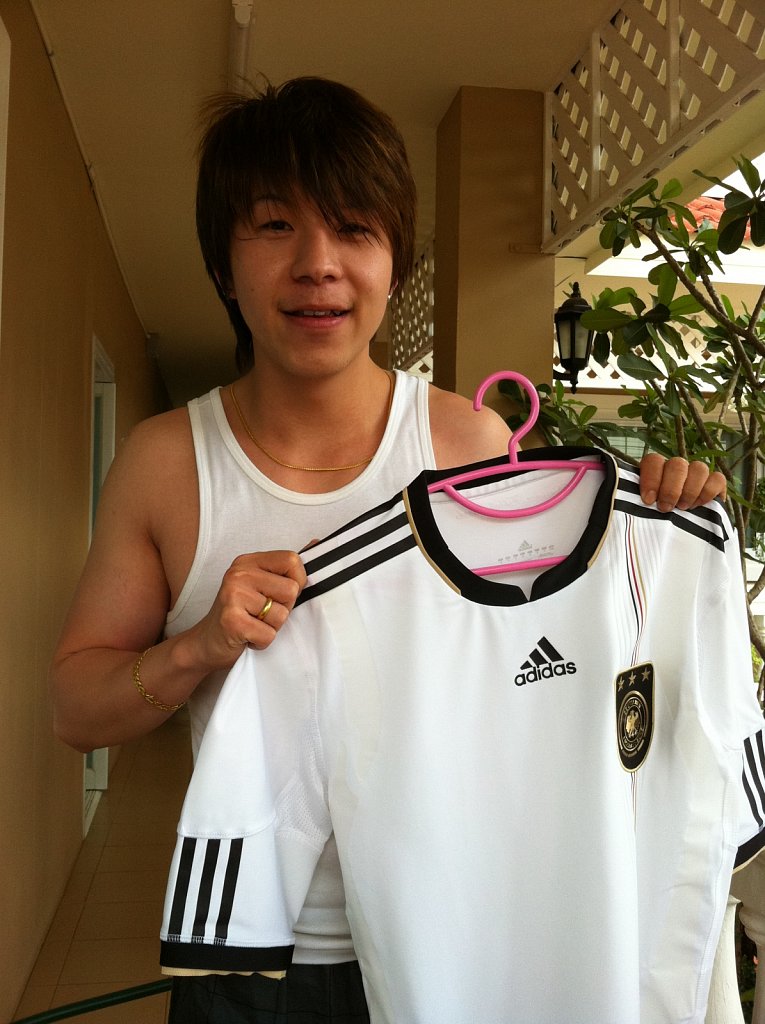 Son of Nuntiya Terrace with his favorite team shirt