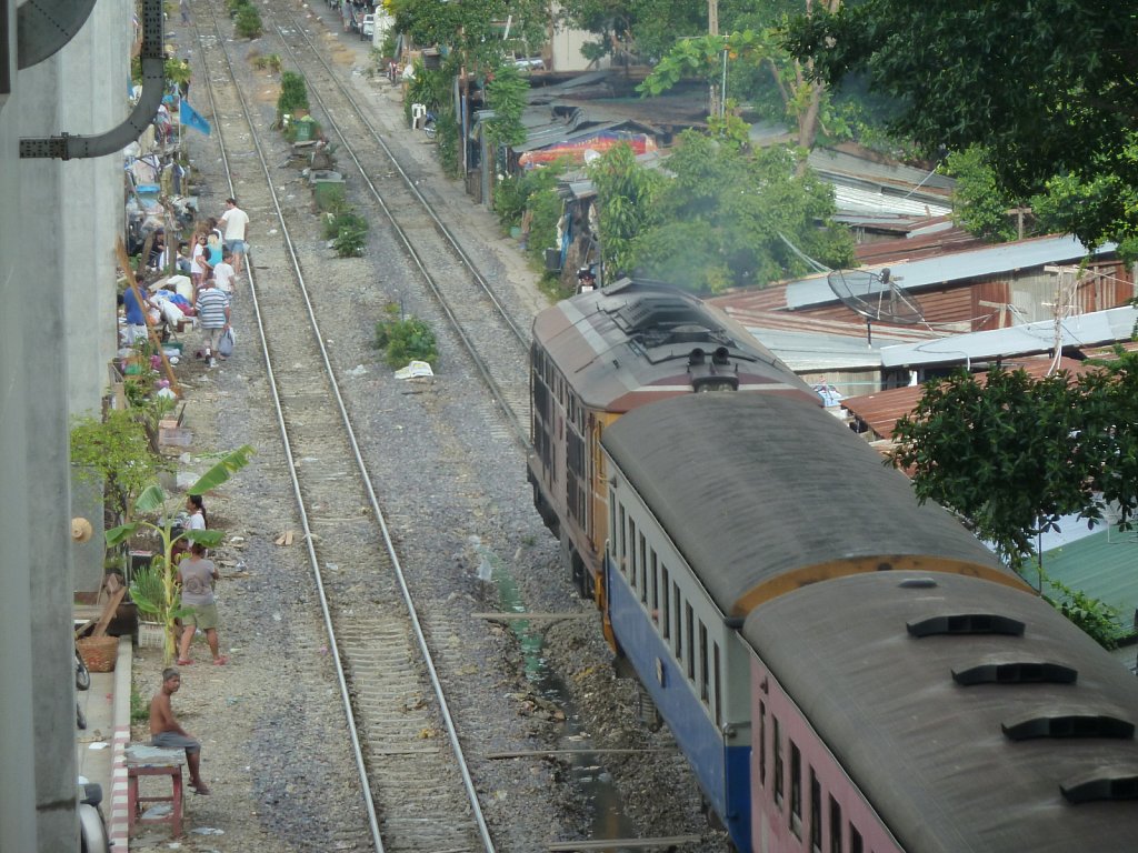 Slum along the railway track
