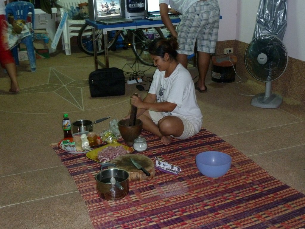 Friend preparing food for a birthday party