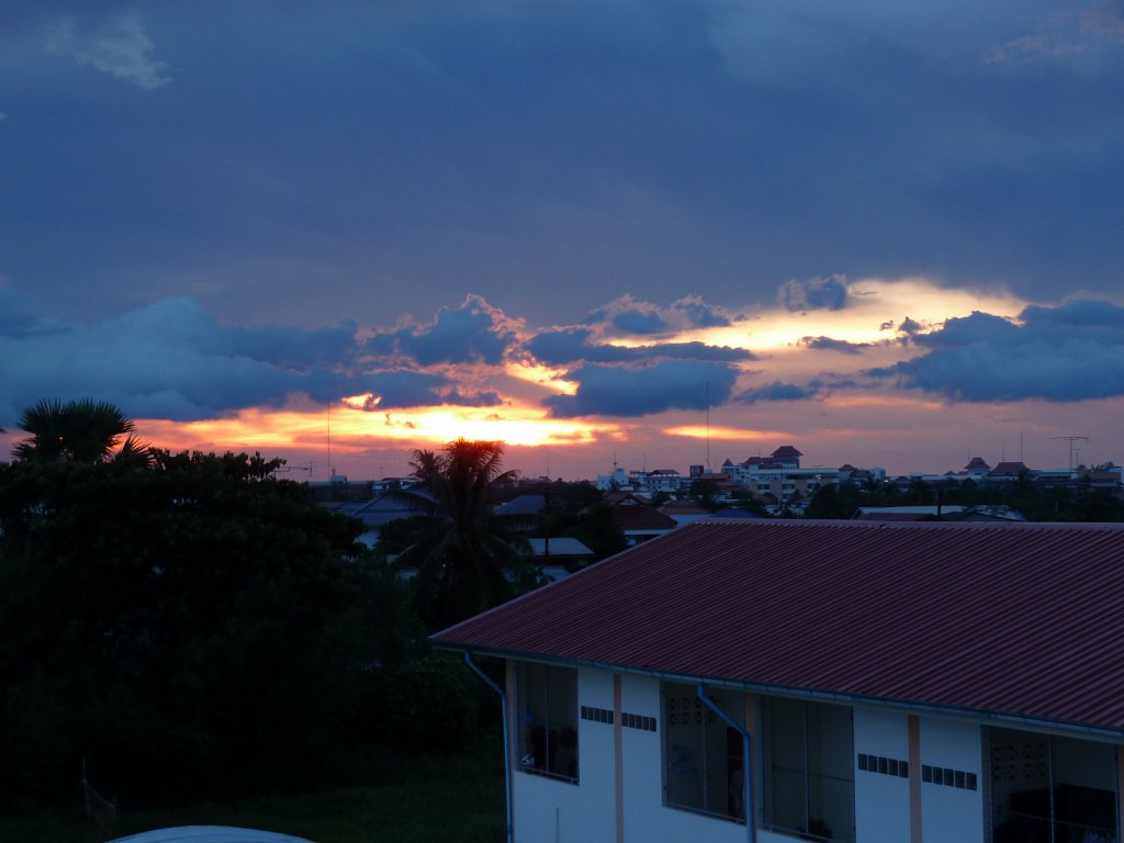 Twilight at the balcony of the apartment