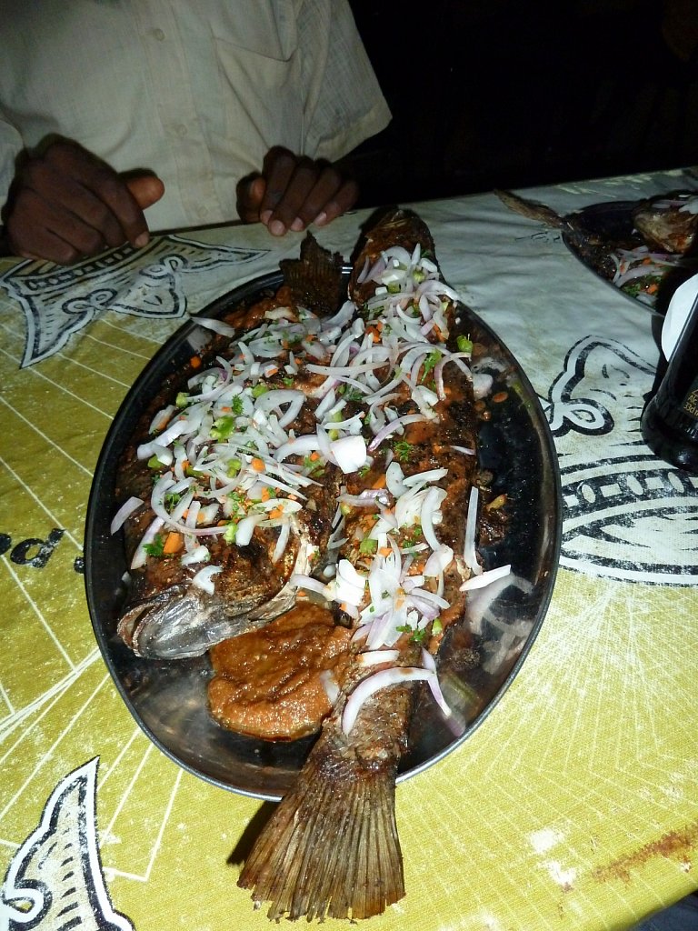First dinner in Cameroon: Delicious fish