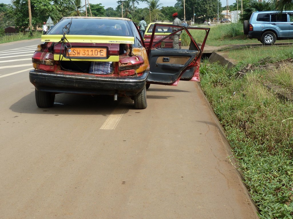 On the way to Korup National Park: One of our taxis