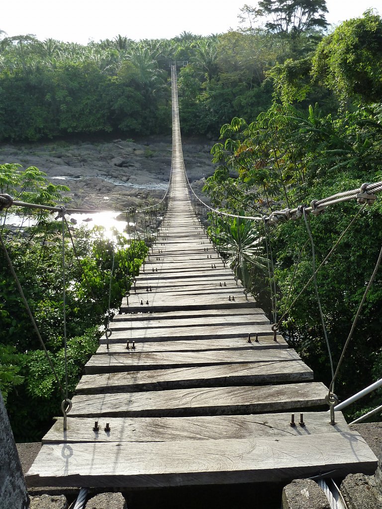 Mana suspension bridge: Entrance to the Korup National Park