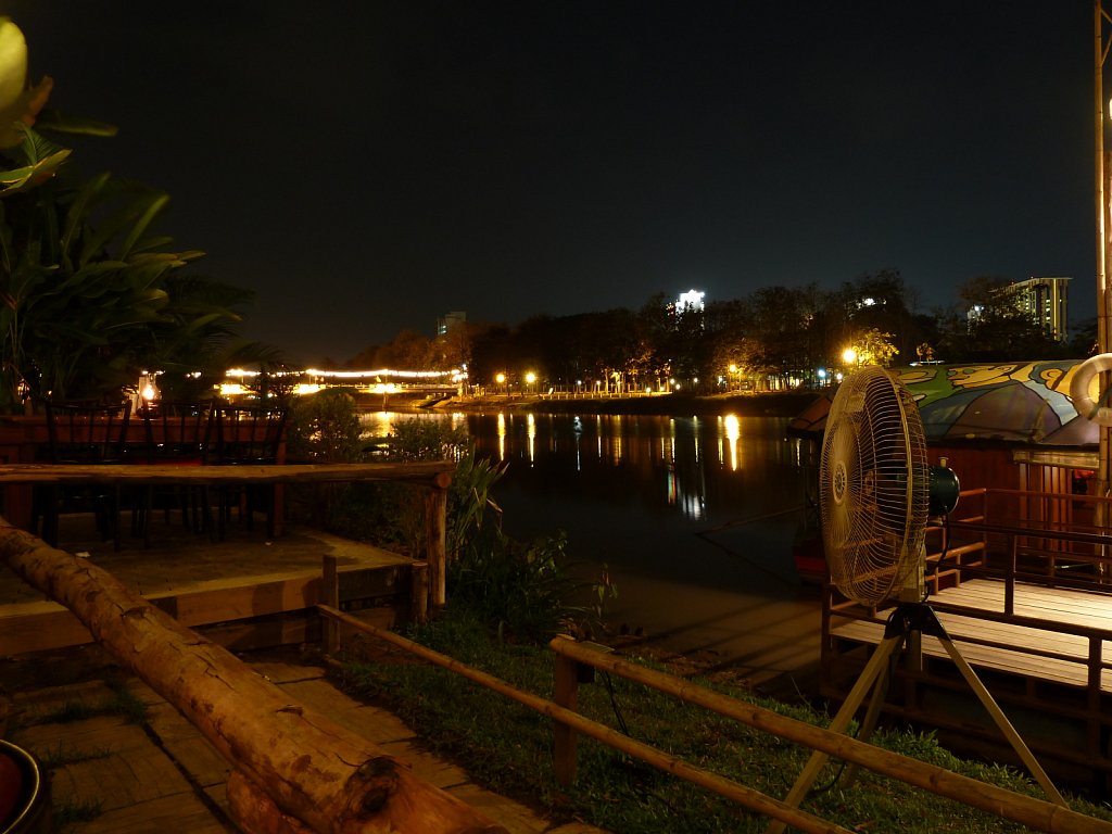 Ping river in Chiang Mai at night