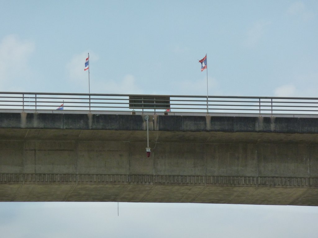 Border beetween Thailand and Laos at Friendship bridge