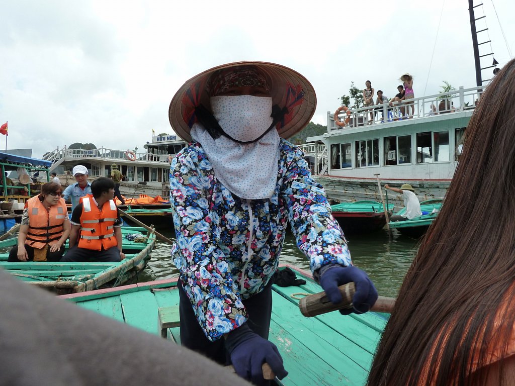 With row boat "in" a island