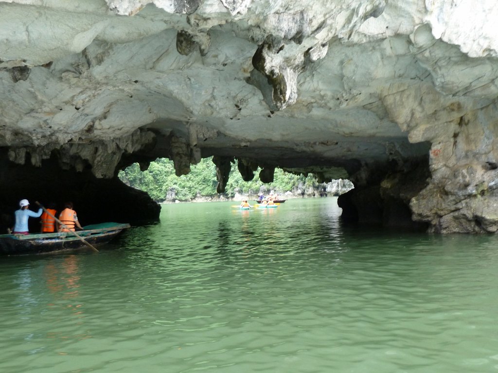 With row boat "in" a island