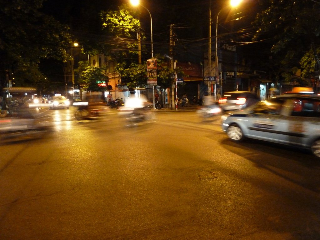 Traffic in Hanoi by night