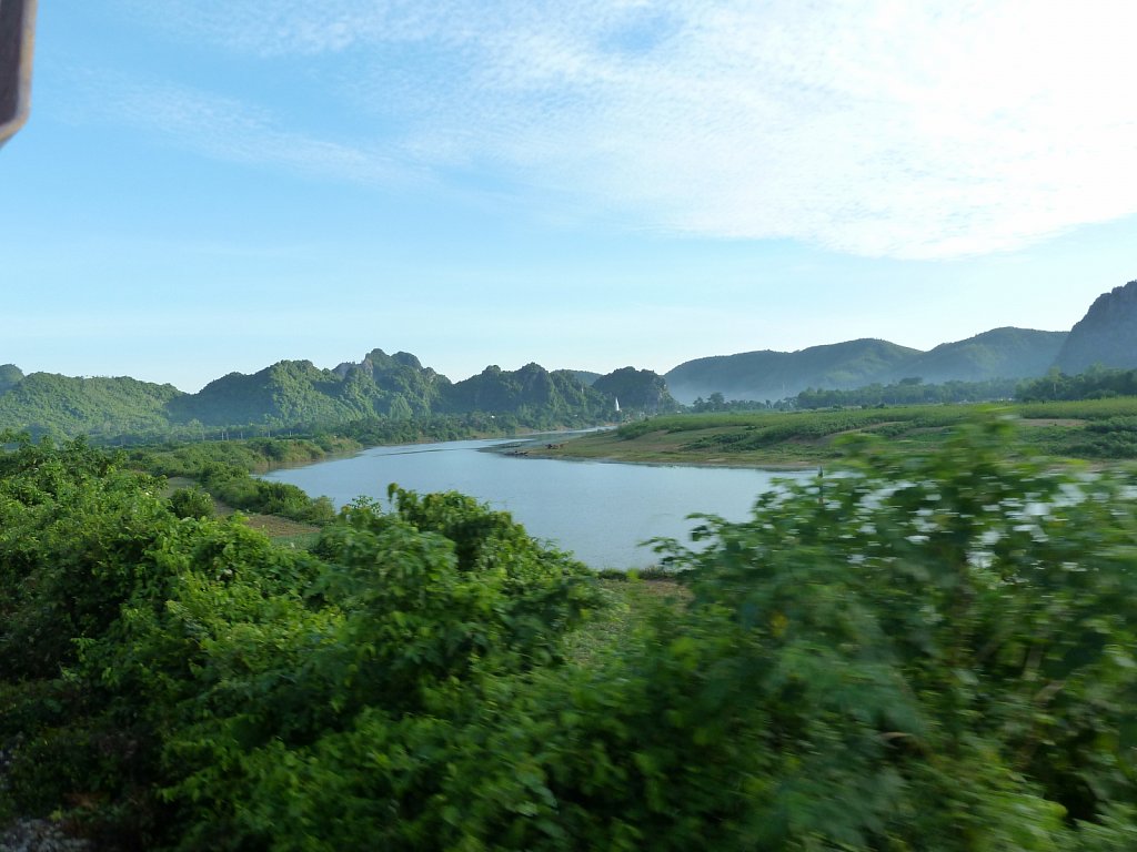 Sunrise at the night train to Hue