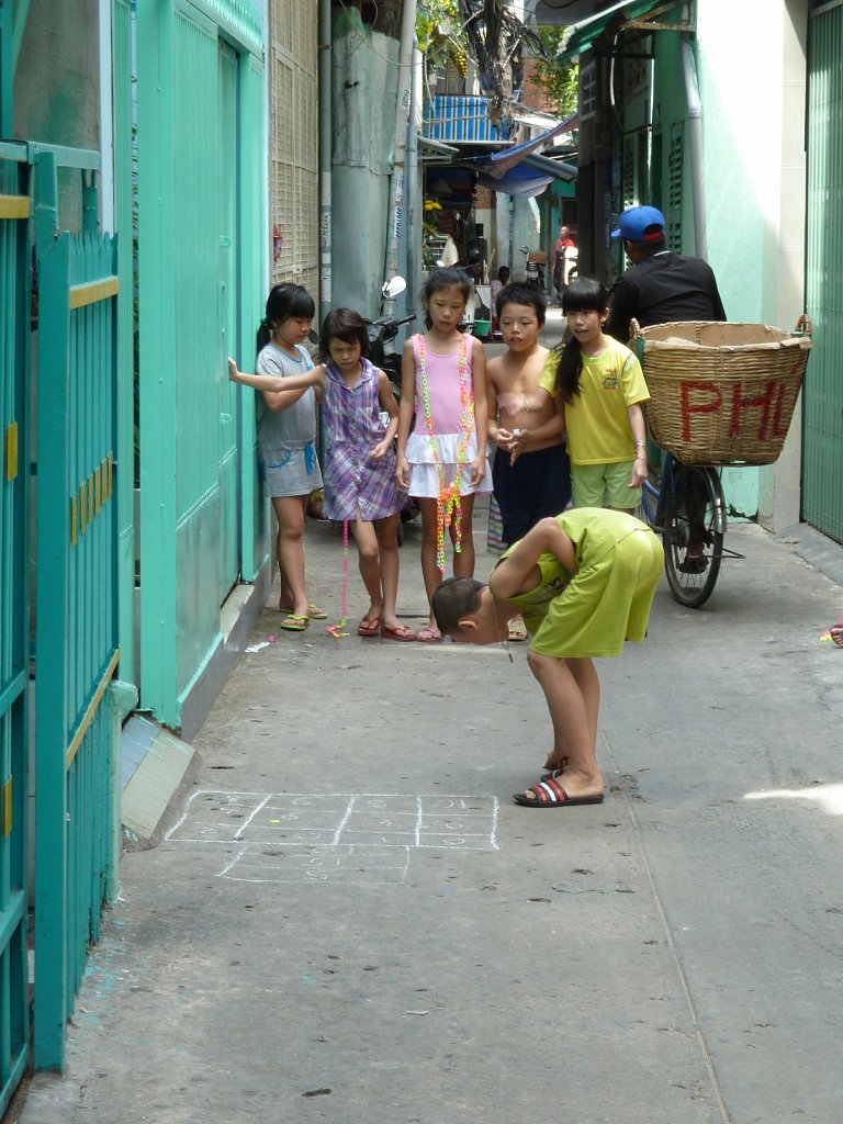 Playing children in a small side street