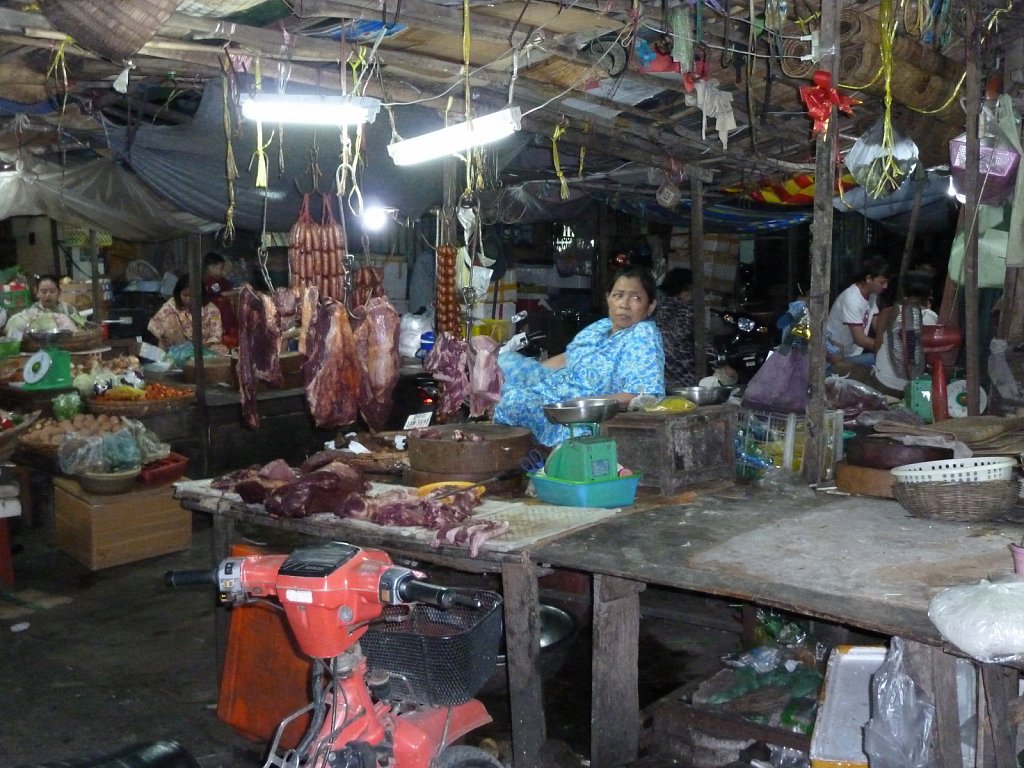 Meat booth at the night market 