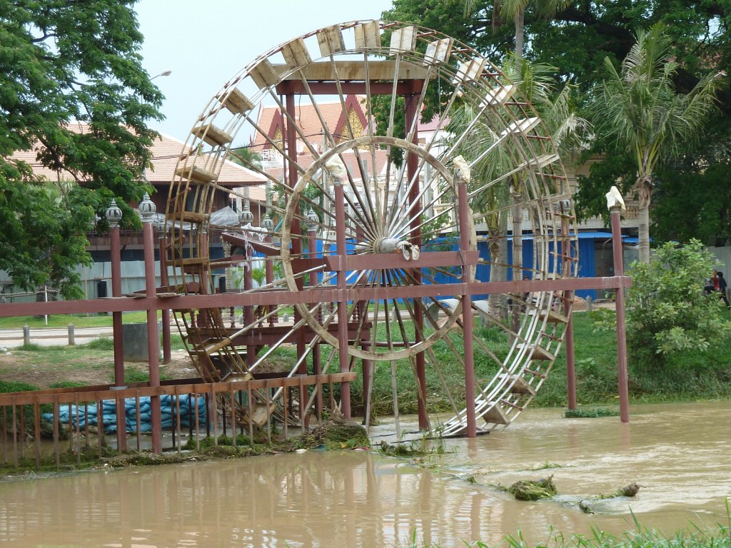 Traditional waterwheel in Siem Reap