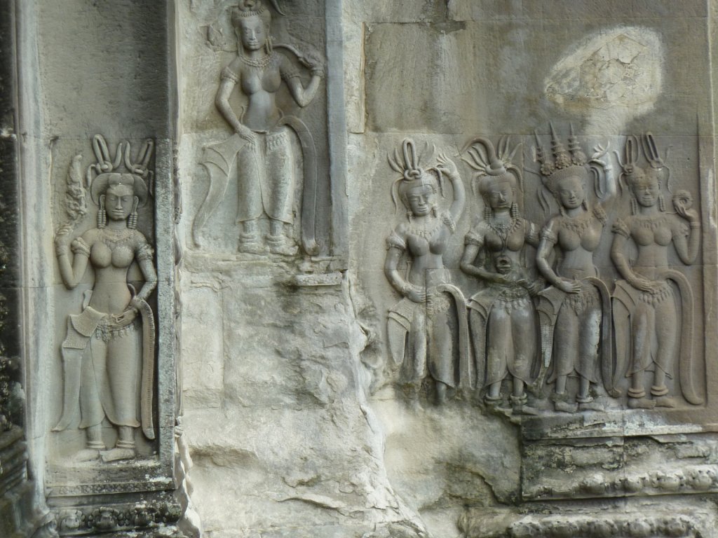 Carved dancers (Apsaras) in Angkor Wat