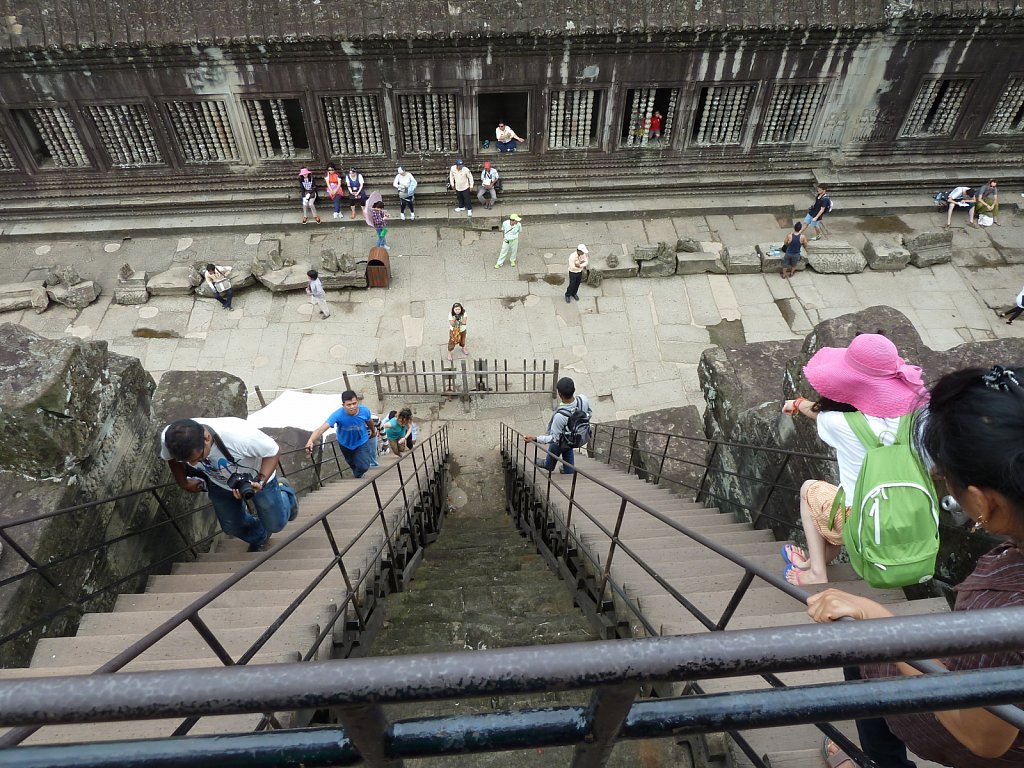Stairs to the upper gallery of Angkor Wat