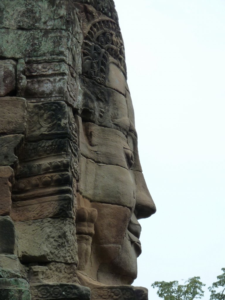 Side view of a face at Bayon temple