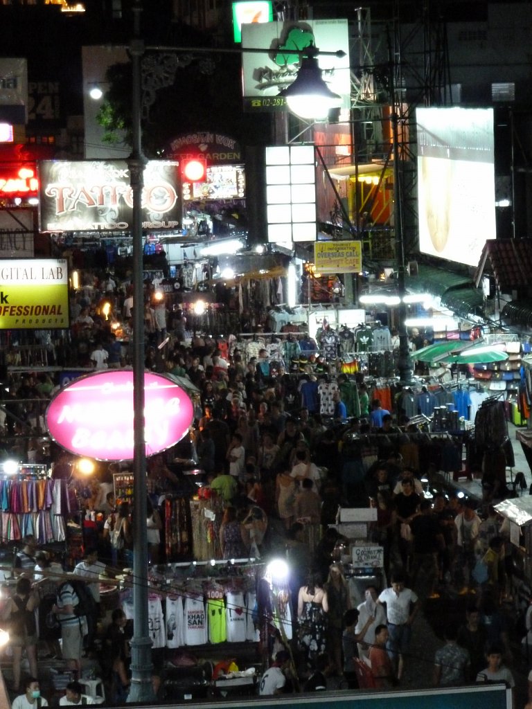 Khaosan Road viewed from Roof Bar