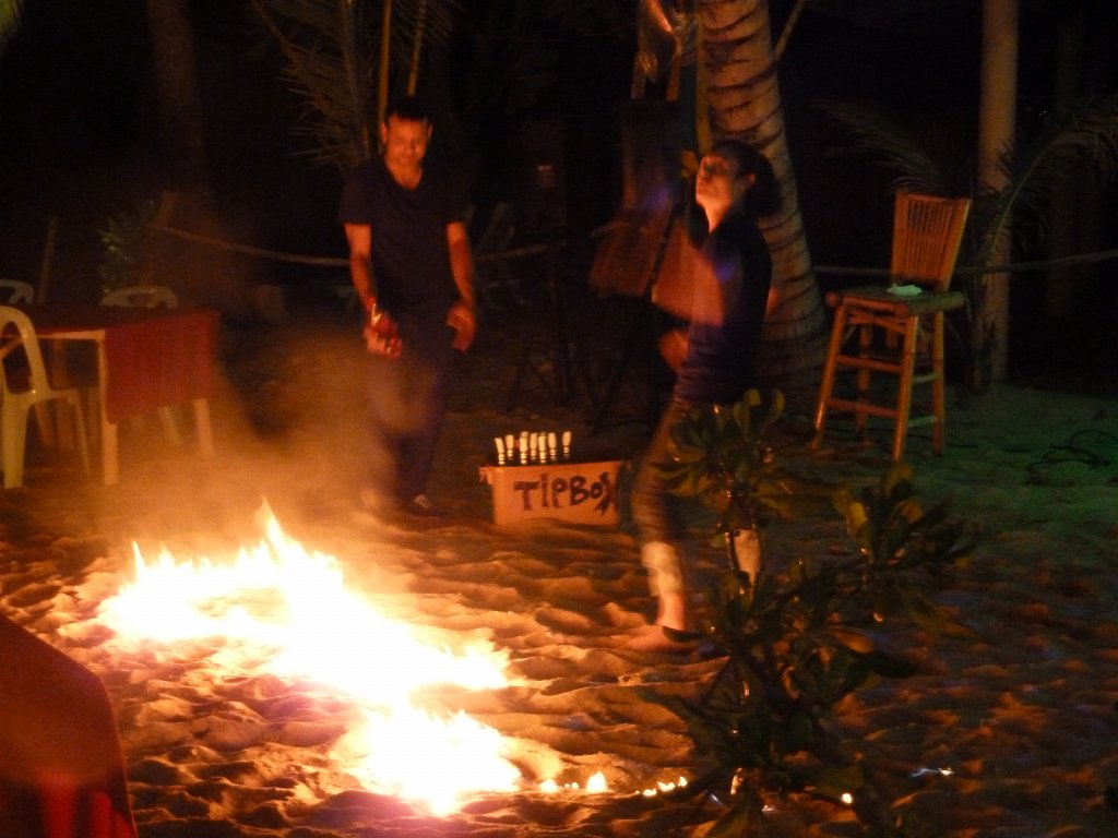 Fire artists at Bang Niang Beach