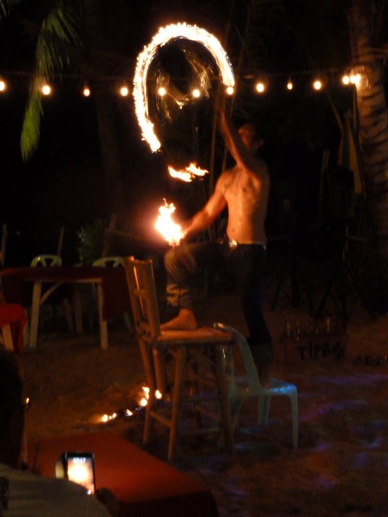 Fire artist at Bang Niang Beach
