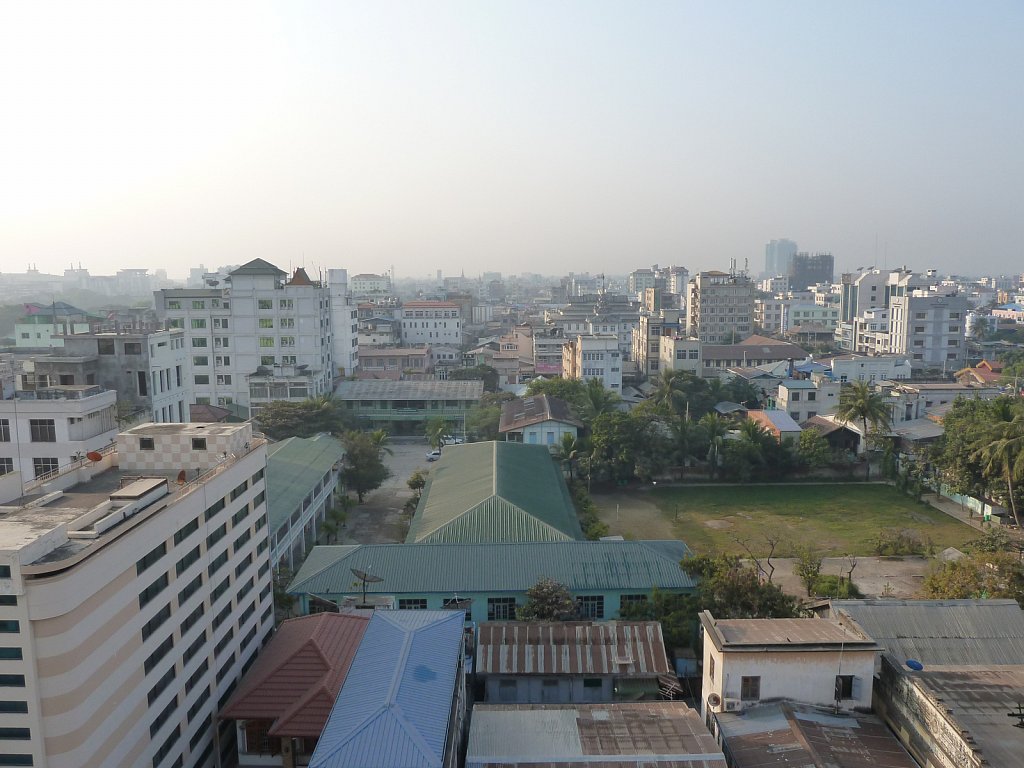 View from the roof top of the hotel in Mandalay