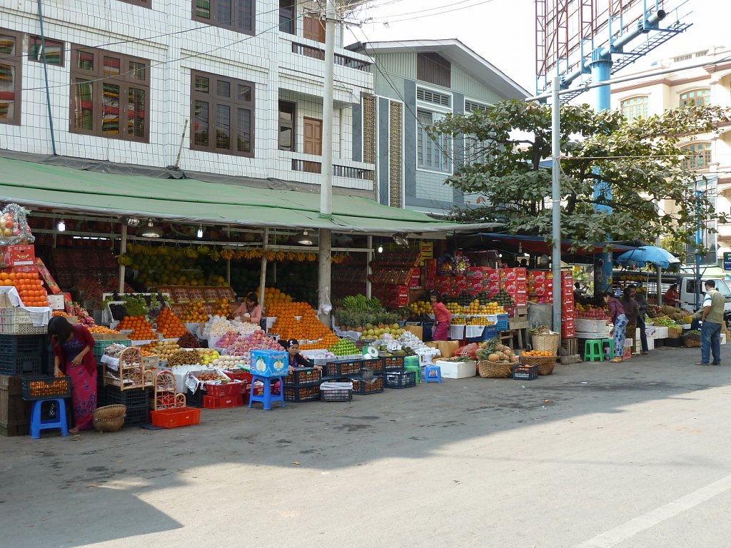 Colorful fruit stall at the street
