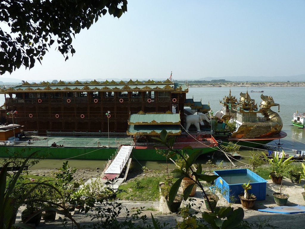 Rich decorated river cruise ship in Mandalay