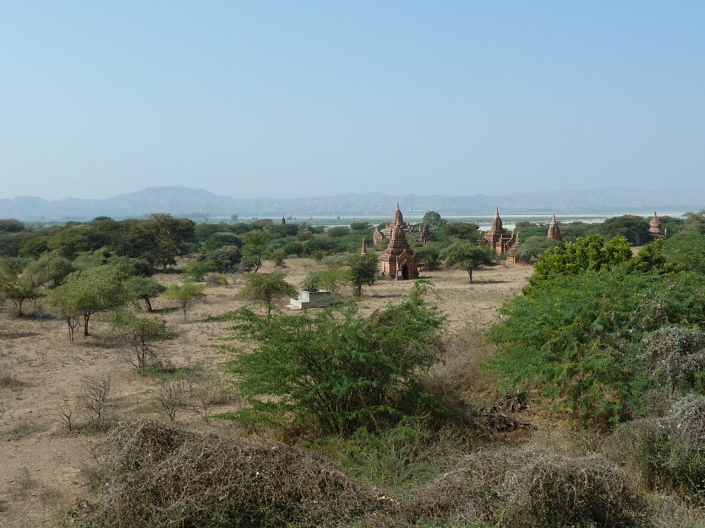 Outlook from Somingyi Kyaung Pagoda with Irrawaddy river in back