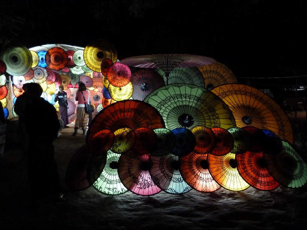 Umbrella shop in Nyaung-U