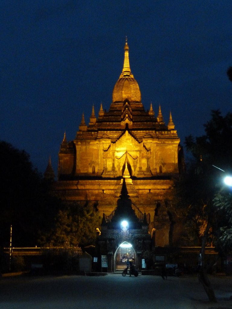 Illuminated temple in Bagan