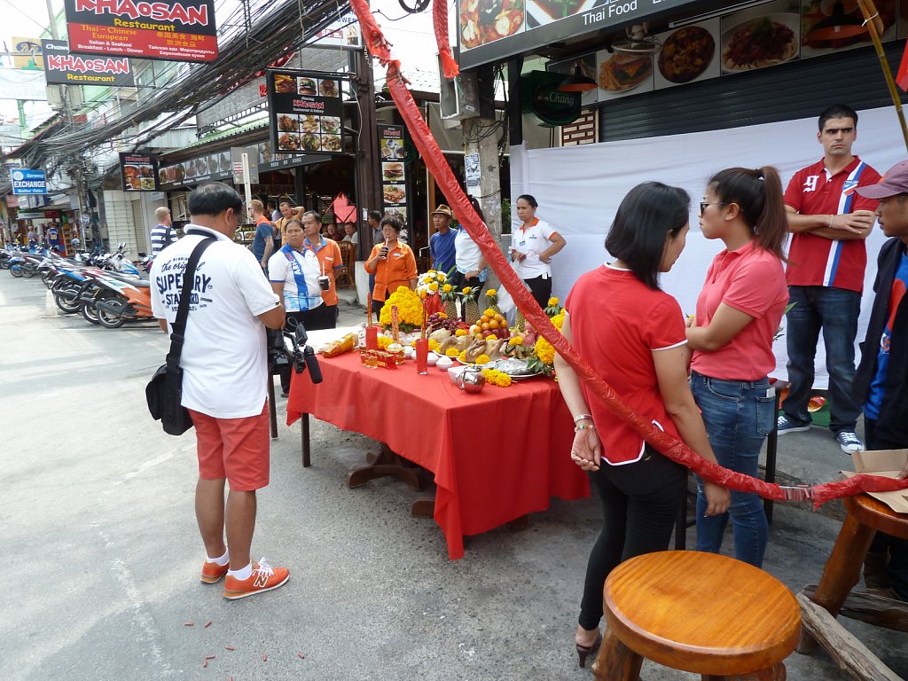 Preparation fo the Thai housewarming ceremony